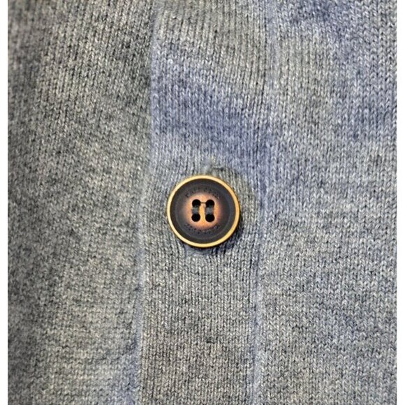 Kallspin Men's L Gray Tweed Cashmere Blend V-Neck Long Sleeve Cardigan Pockets - Picture 4 of 7